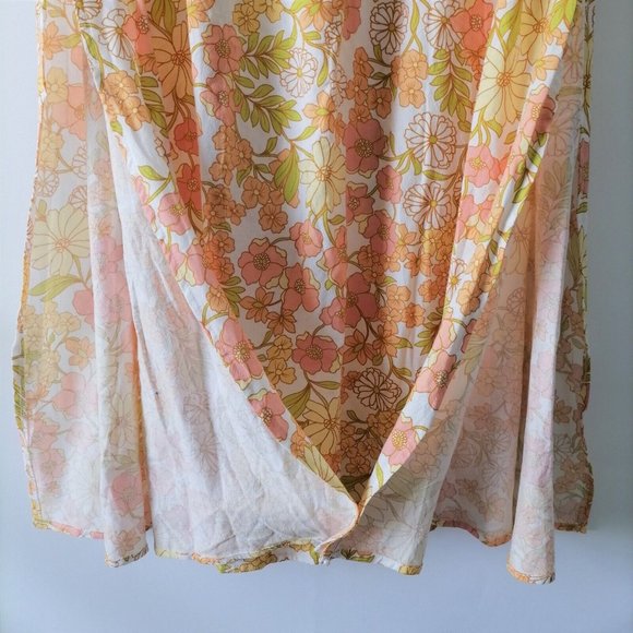 NWT Girl and The Sun Womens Yellow Floral Side Double Slit Maxi Skirts Size M - Picture 3 of 8